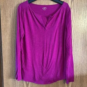 LOFT Women's Pink Long Sleeve Top